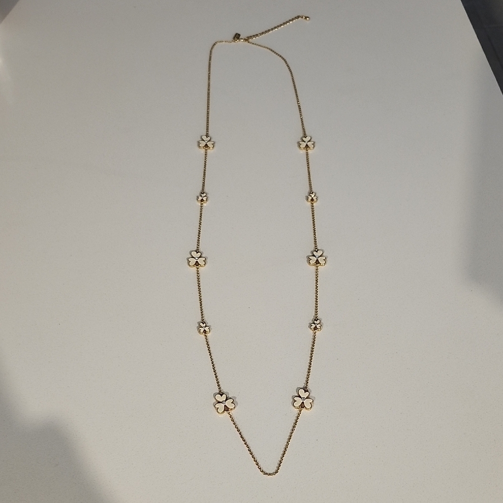 Kate♠️Spade White Floral 20" Gold Necklace